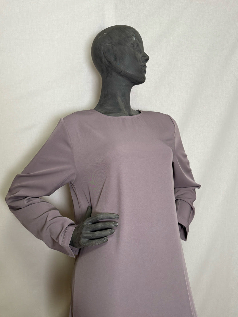 LINA abaya mekko musliminaisille – lila väri, peittävä ja mukava hijab-asu arkeen ja juhlaan, suomalainen verkkokauppa