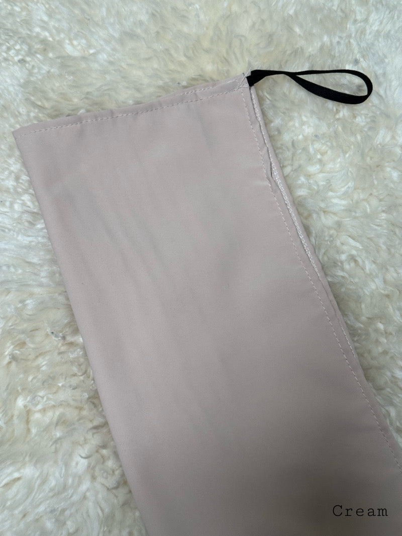 Puoli niqab cream medina silk -kankaasta, kevyt ja hengittävä, kuminauhakiinnitys, musliminaisille, suomalainen verkkokauppa