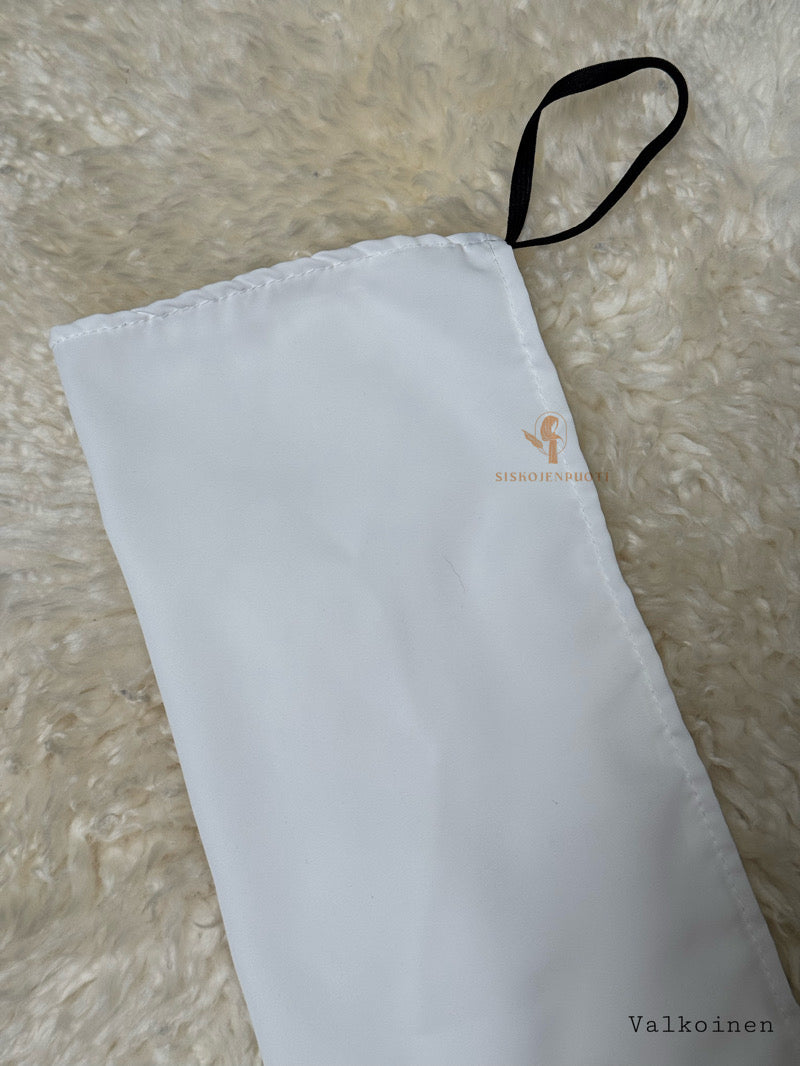 Puoli niqab valkoinen medina silk -kankaasta, kevyt ja hengittävä, kuminauhakiinnitys, musliminaisille, suomalainen verkkokauppa